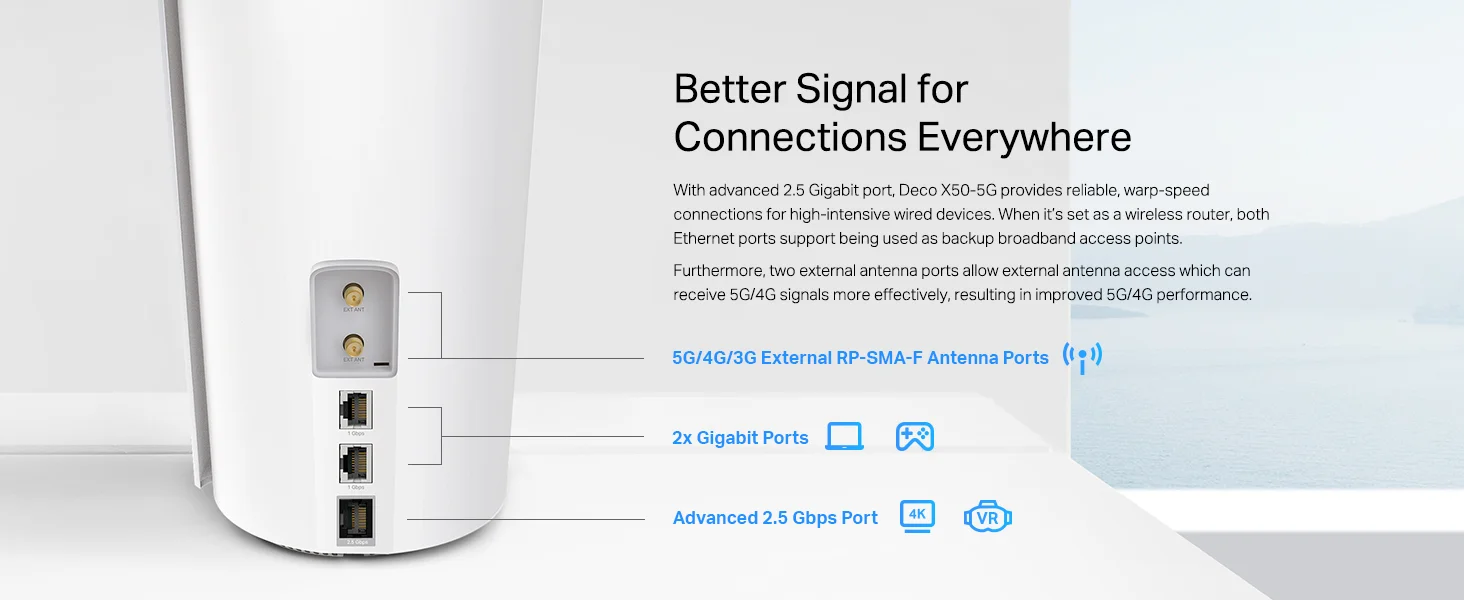 راوتر شبكي منزلي TP-LINK Deco X50-5G AX3000 واي فاي 6 مع فتحة SIM - Image 13