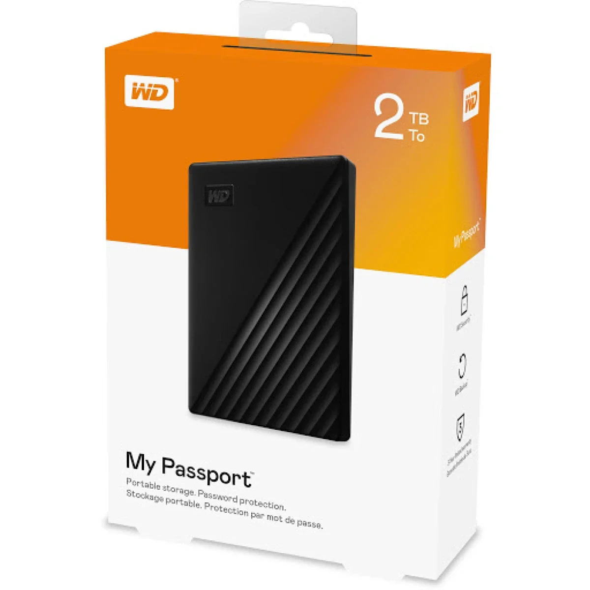 هارد درايف محمول خارجي Western Digital My Passport سعة 2 TB باللون الأسود - Image 1