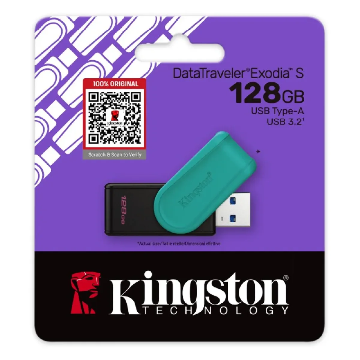 Kingston DataTraveler Exodia S USB 3.2 Gen 1 Flash Drive 128GB