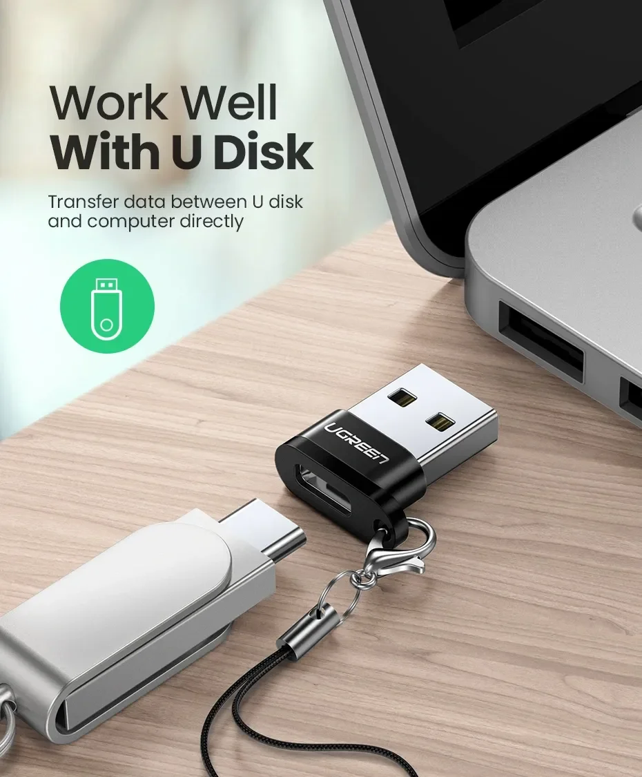 Ugreen 50568 USB-A 2.0 Male to USB-C Female Adapter - Thumbnail 6