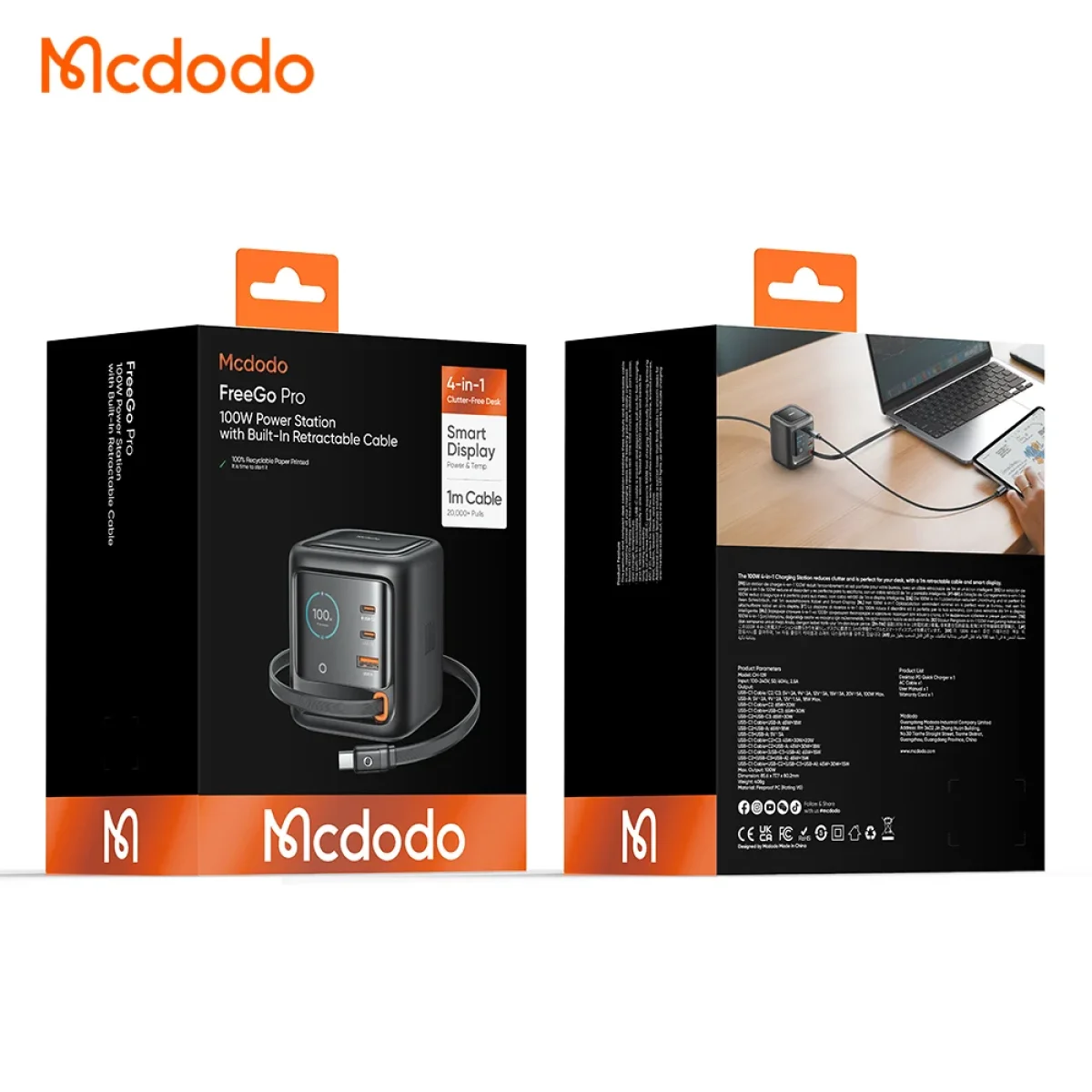 Mcdodo FreeGo Pro CH-139 100W Desktop Fast Charger with 100cm USB-C Cable - Thumbnail 9