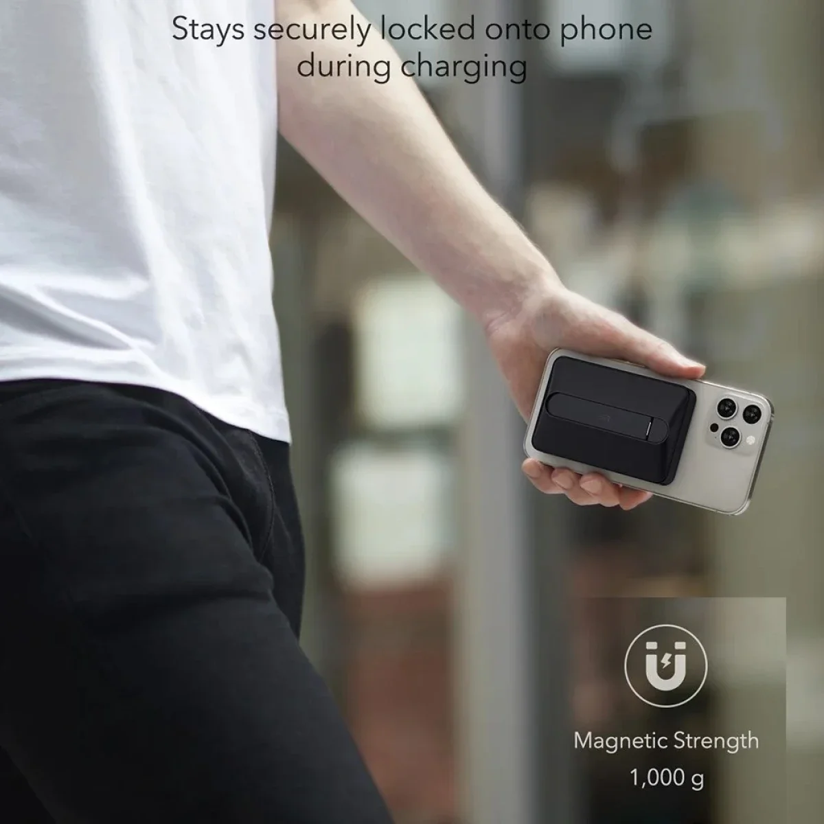 ESR MagSafe Power Bank with Kickstand 6000mAh for iPhone 16/15/14/13/12 - Black - Thumbnail 7