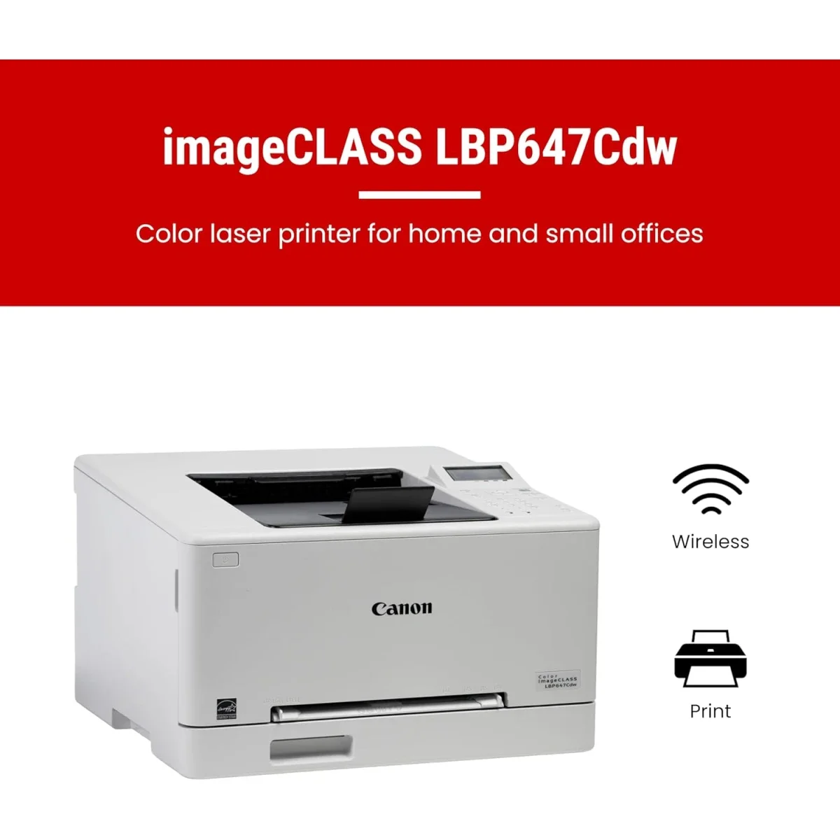 طابعة Canon LBP647Cdw ليزر ملونة لاسلكية مزدوجة الوجه A4 بسرعة 26 PPM، أبيض - Thumbnail 2