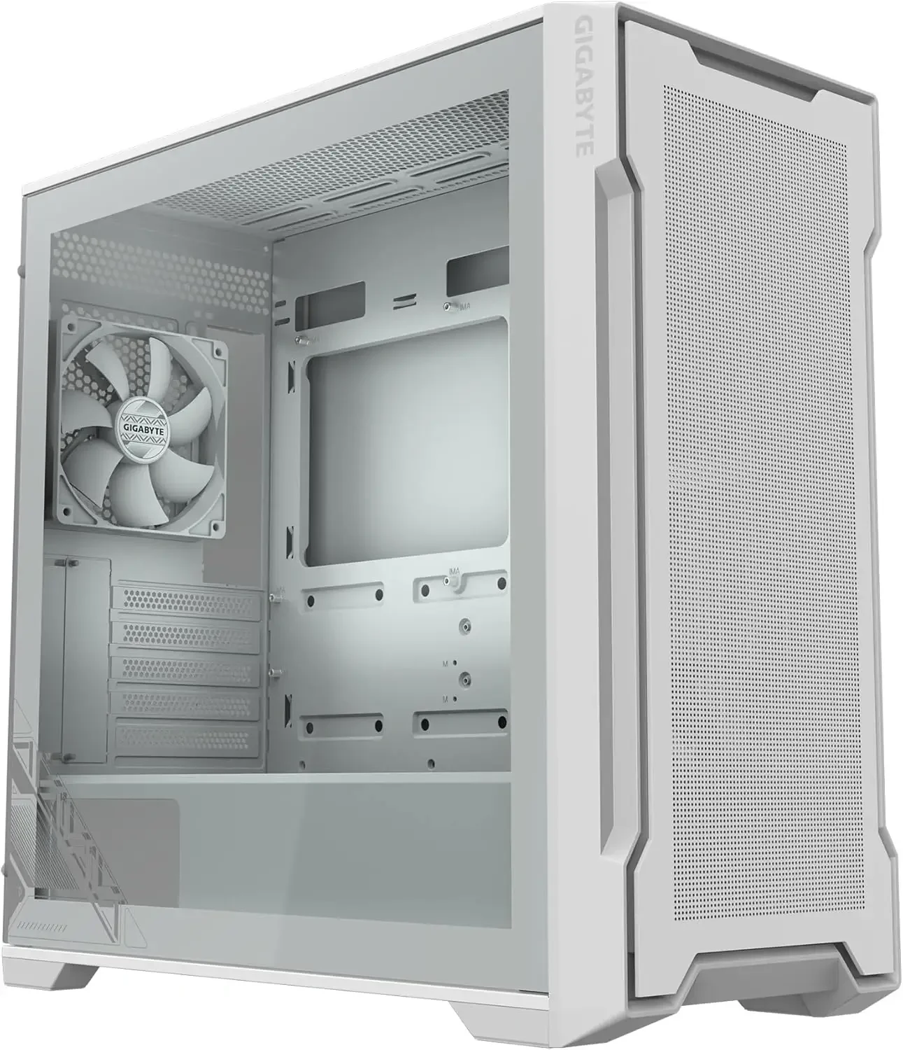 صندوق كمبيوتر GIGABYTE C102GI Glass Ice للالعاب ميد تاور ابيض