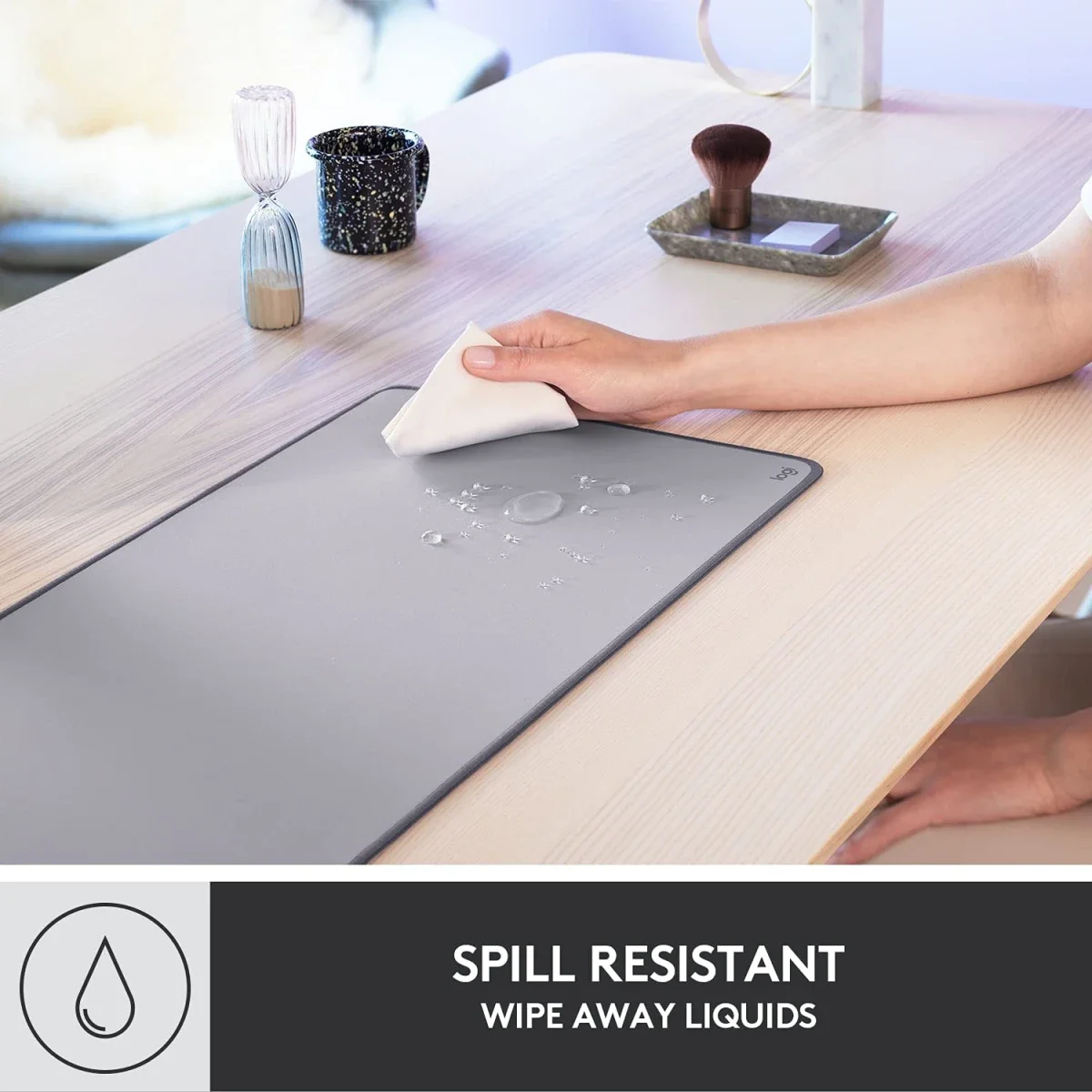 Logitech Studio Series Desk Mat, Mid Grey, 700 x 300 mm - Image 3