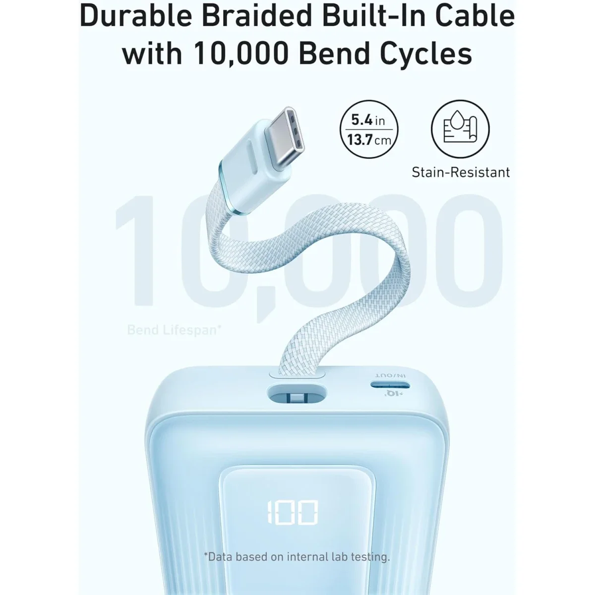 Anker A1688H31 Zolo 10,000mAh 30W USB-C Power Bank Blue - Thumbnail 5