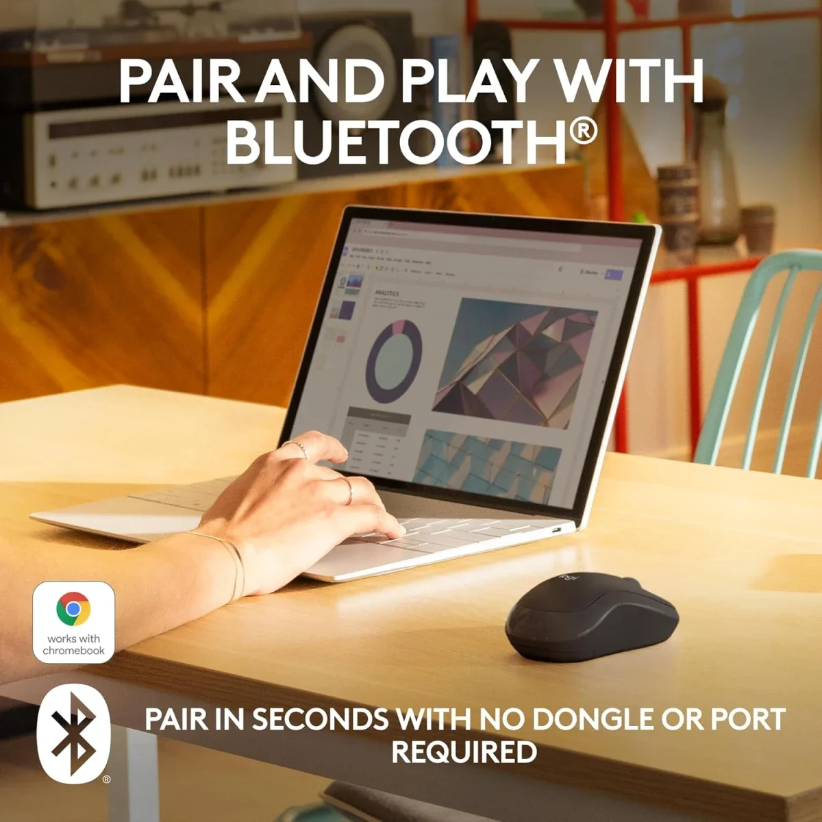 ماوس Logitech M240 Silent بلوتوث لاسلكي صامت - جرافيت - Thumbnail 2
