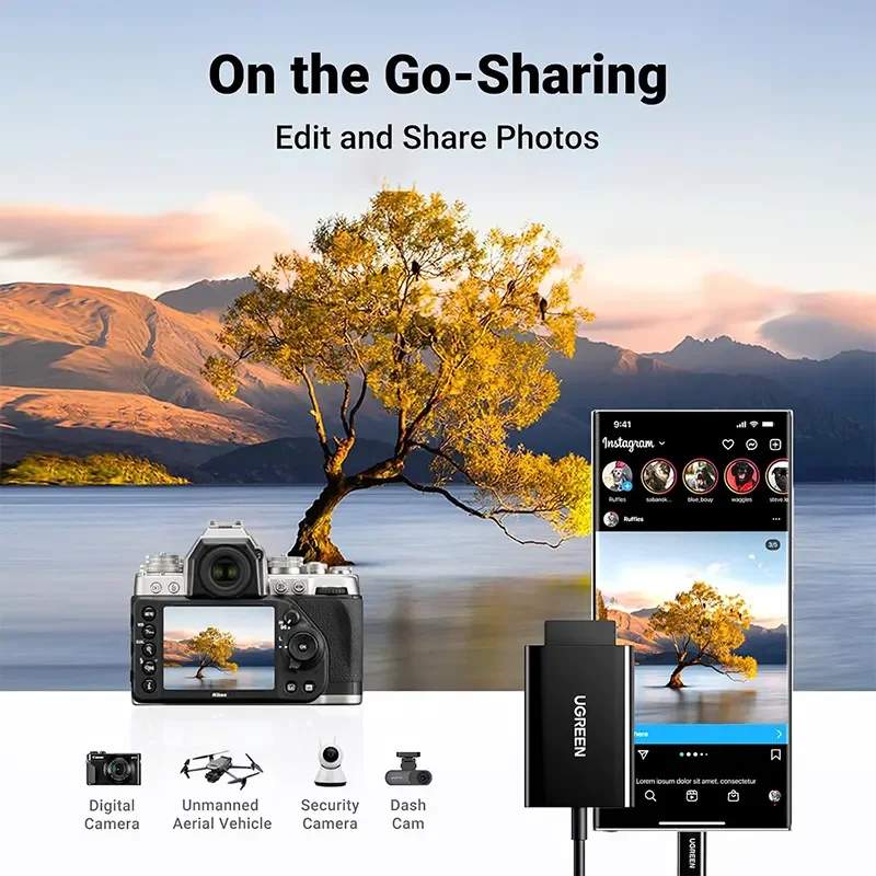 قارئ بطاقات Ugreen 35622 USB-C إلى SD وmicroSD بسرعة 170MB/s – أسود - Image 5