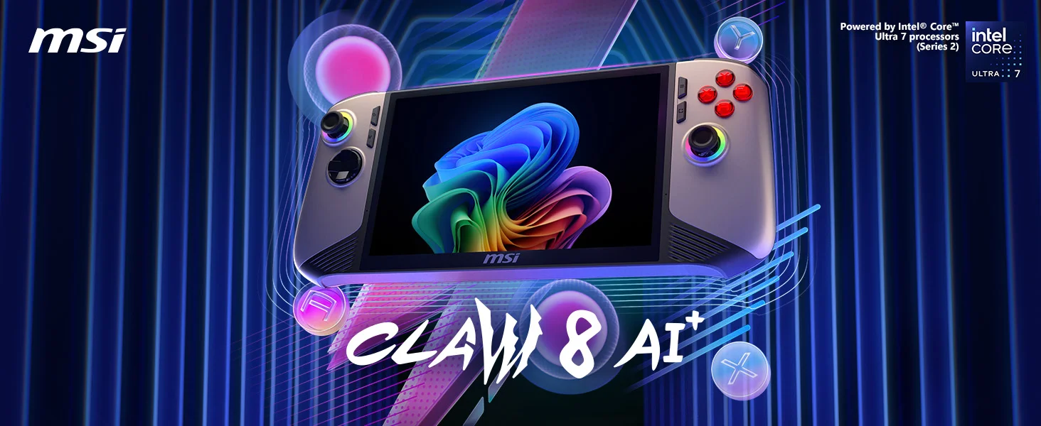 جهاز ألعاب محمول MSI Claw 8 AI+ (2025) A2VM بشاشة لمس 8.0 إنش 120Hz ومعالج Intel Core Ultra 7 258V وذاكرة 32GB وتخزين 512GB SSD لون Sandstorm - Thumbnail 8