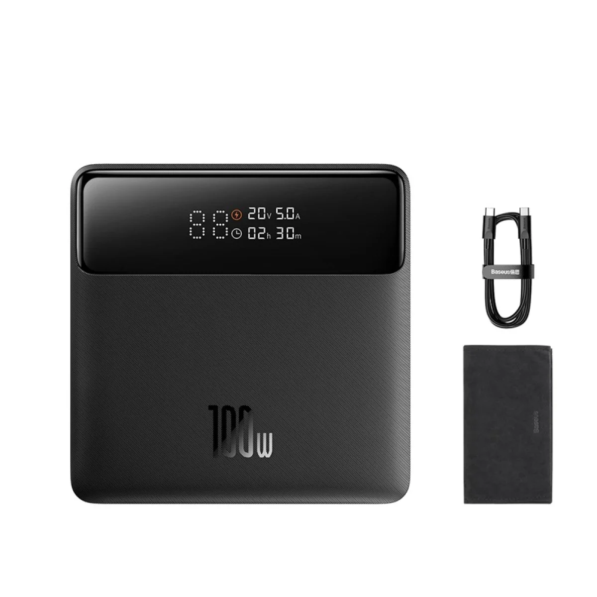 Baseus Blade H1 Lite 20000mAh 100W Fast Charging Power Bank with Type-C Cable, 4 Ports, Black - Thumbnail 3