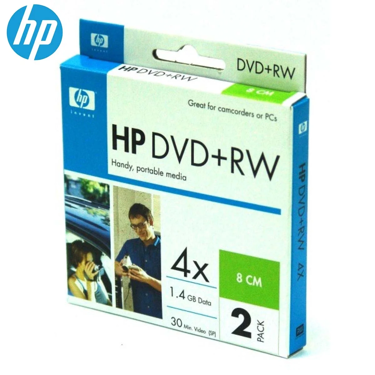 قرص HP Mini DVD+RW بسعة 1.4GB مقاس 8 سم عبوة 2