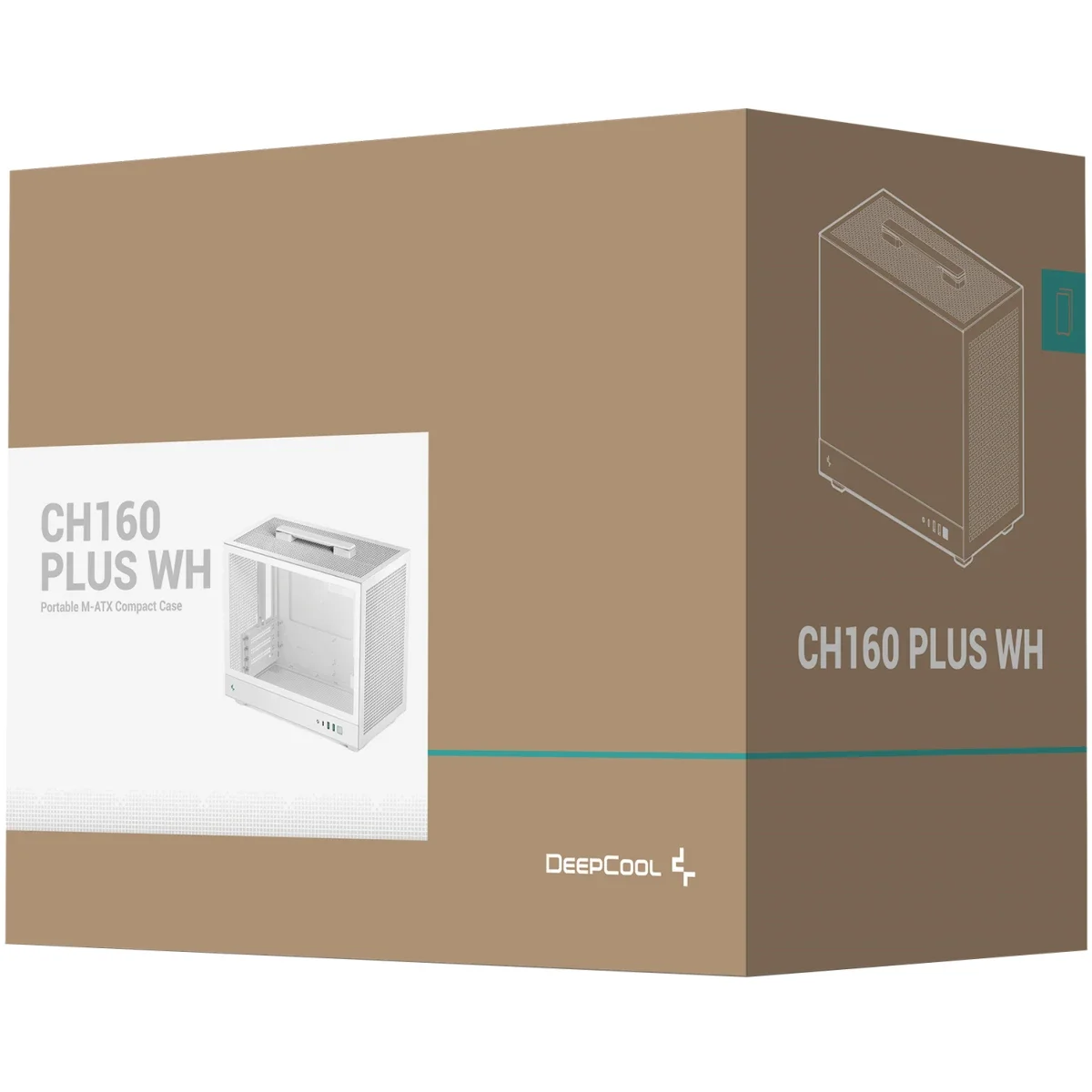 DeepCool CH160 PLUS Micro-ATX Computer Case White - Image 1