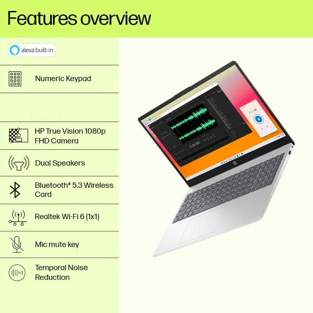 HP 15-fd2102TU Laptop, Intel Core Ultra 7 255U, 16GB RAM, 512GB SSD, 15.6-Inch FHD - Thumbnail 4