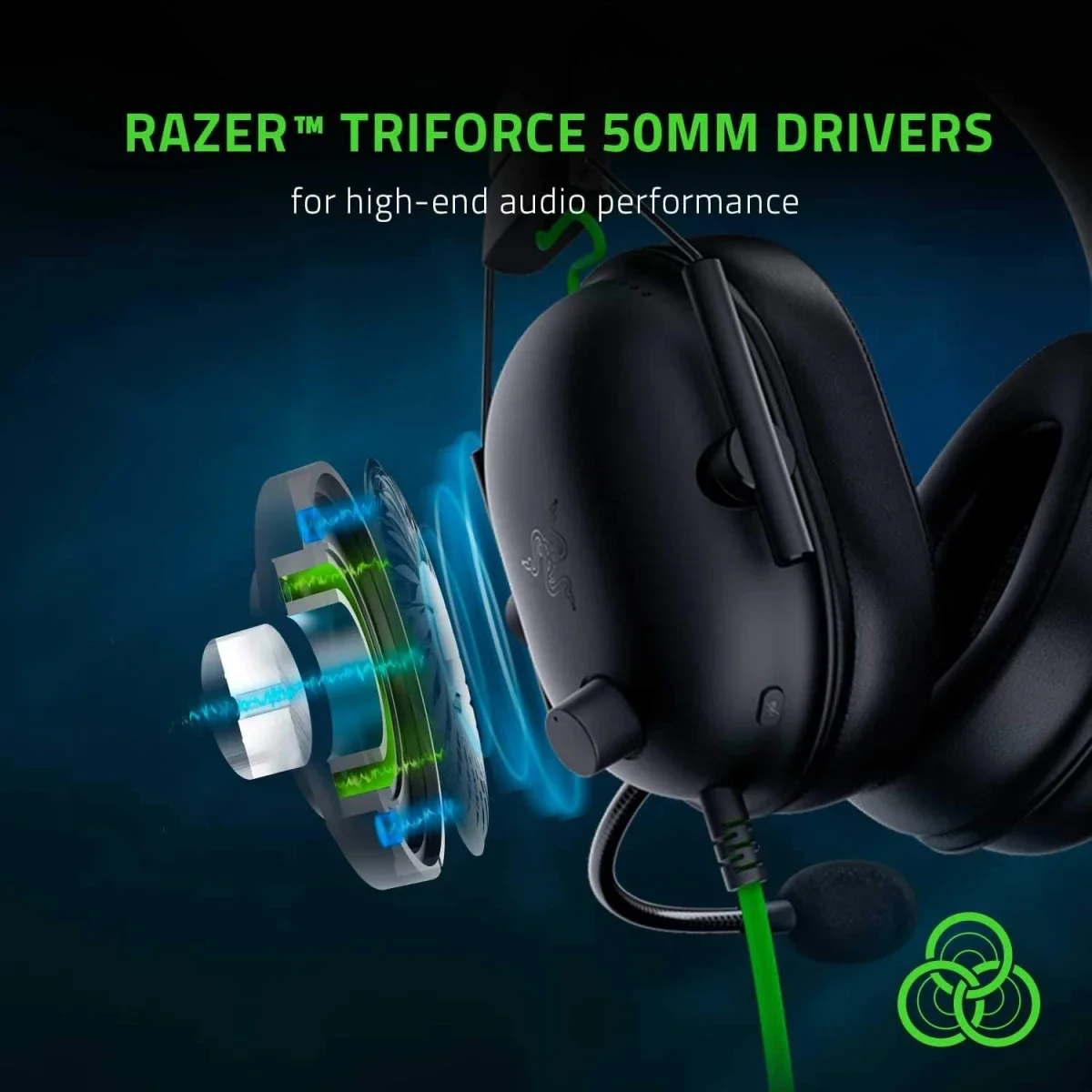 Razer BlackShark V2 X Wired Gaming Headset with 7.1 Surround Sound, 50mm Drivers, Black - Thumbnail 3