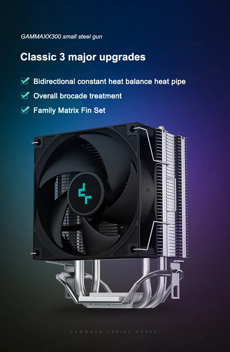 DeepCool GAMMAXX AG300 CPU Air Cooler with 3 Heatpipes and PWM Fan for Intel & AMD - Image 8