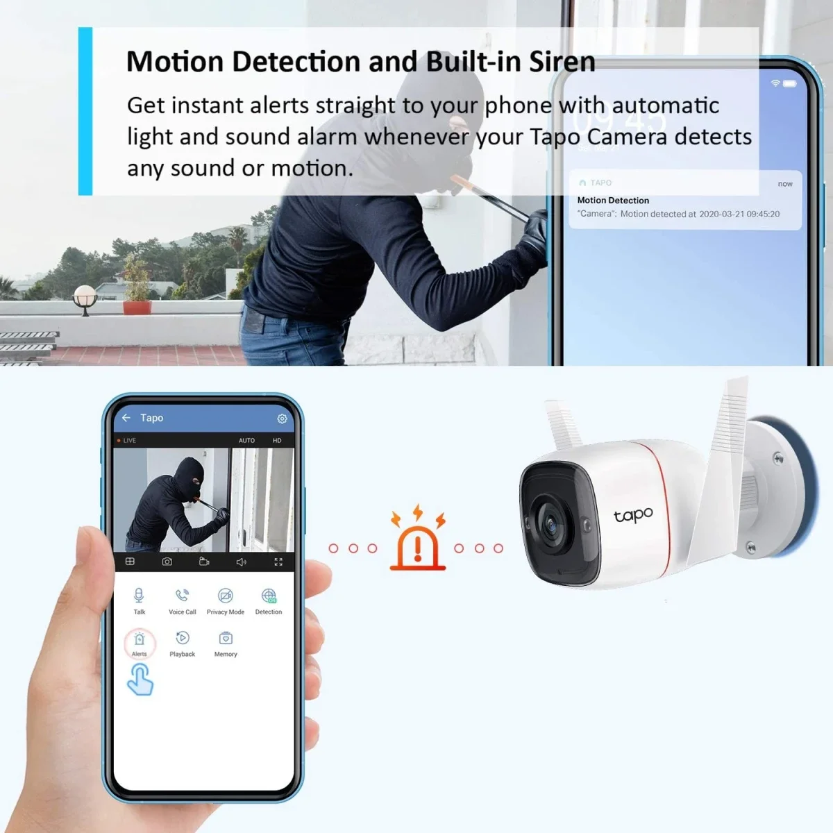 كاميرا مراقبة خارجية TP-LINK Tapo C310 Wi-Fi مع صفارة إنذار ورؤية ليلية - Image 5