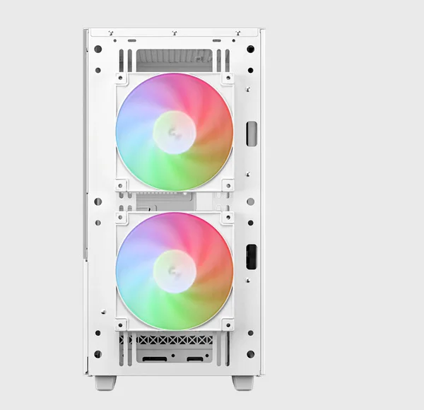 DeepCool CH360 Digital Micro Tower High Airflow Case with 2x140mm + 1x120mm ARGB Fans and Dual Status Display - White - Image 14