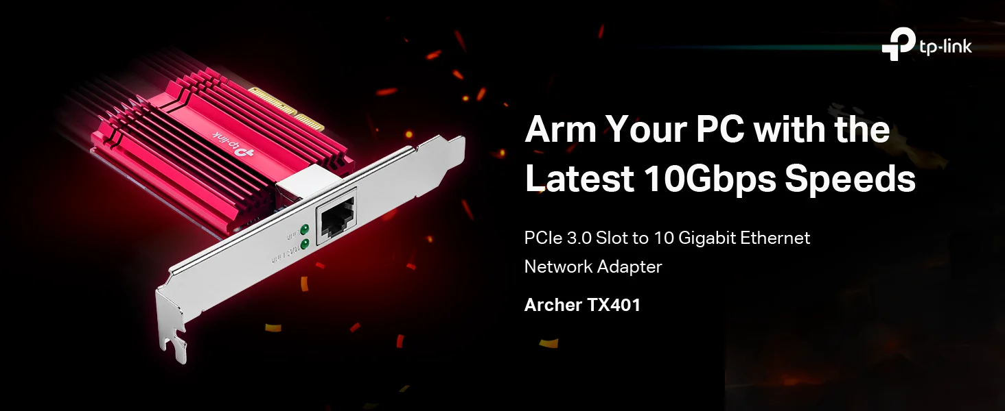 بطاقة شبكة TP-LINK TX401 PCI Express بسرعة 10 جيجابت/ثانية مع كابل CAT6A - Thumbnail 6