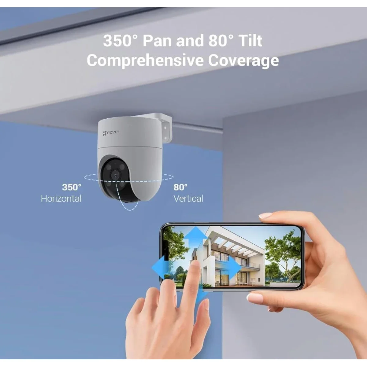 كاميرا مراقبة خارجية Ezviz H8C Pro 3K 5MP واي فاي بتحريك أفقي وعمودي - Image 3