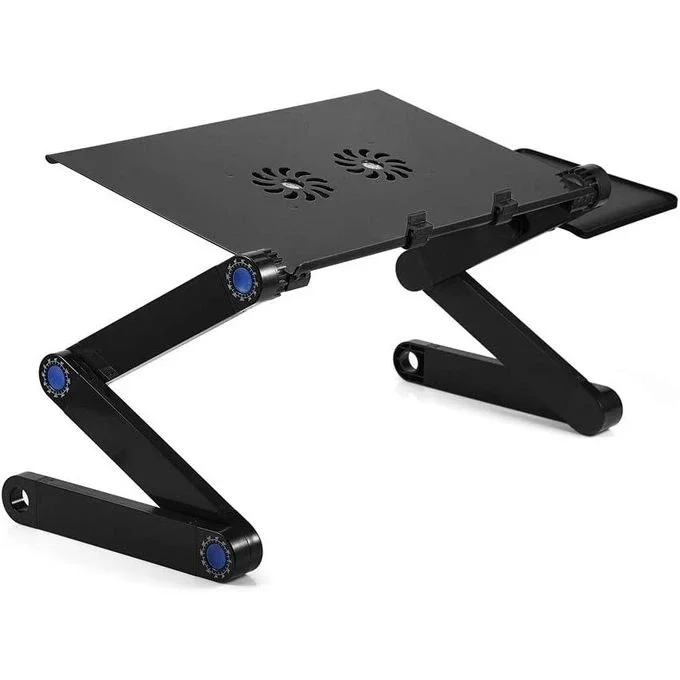 Portable Adjustable Laptop Table Stand with 2 Cooling Fans and Mouse Pad - Thumbnail 2