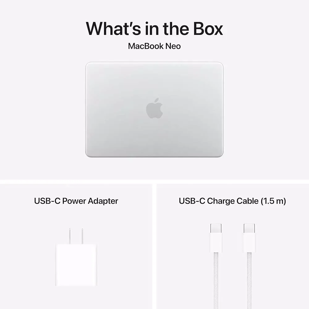 Apple MacBook Neo A18 Pro Laptop, 8GB RAM, 256GB SSD, 13-inch 2408×1506 Display, macOS, Silver, MHFA4LL - Thumbnail 2