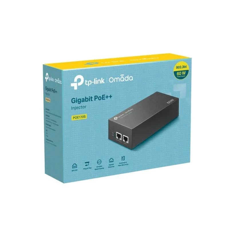 حاقن طاقة TP-LINK Omada PoE++ بمنفذي جيجابت وقدرة حتى 60 واط POE170S (TL-POE170S) V2.20 - Image 4