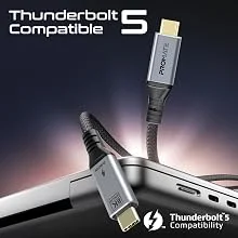 Promate PowerBolt5-80G Thunderbolt 5 USB4 USB-C to USB-C Cable 80Gbps 240W 1.2M Black - Thumbnail 10