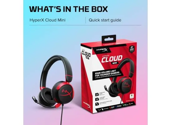HyperX Cloud Mini Wired On-Ear Gaming Headset for Kids, 30mm Drivers, Flip-to-Mute Mic, Black - Thumbnail 8