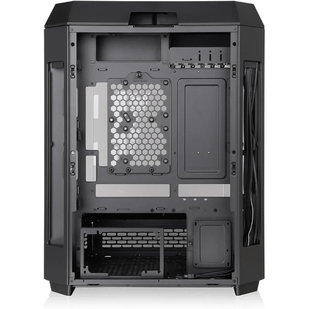 Thermaltake The Tower 600 Mid-Tower PC Case with 3 Tempered Glass Panels and Hidden-Connector Motherboard Support - Black - Thumbnail 5