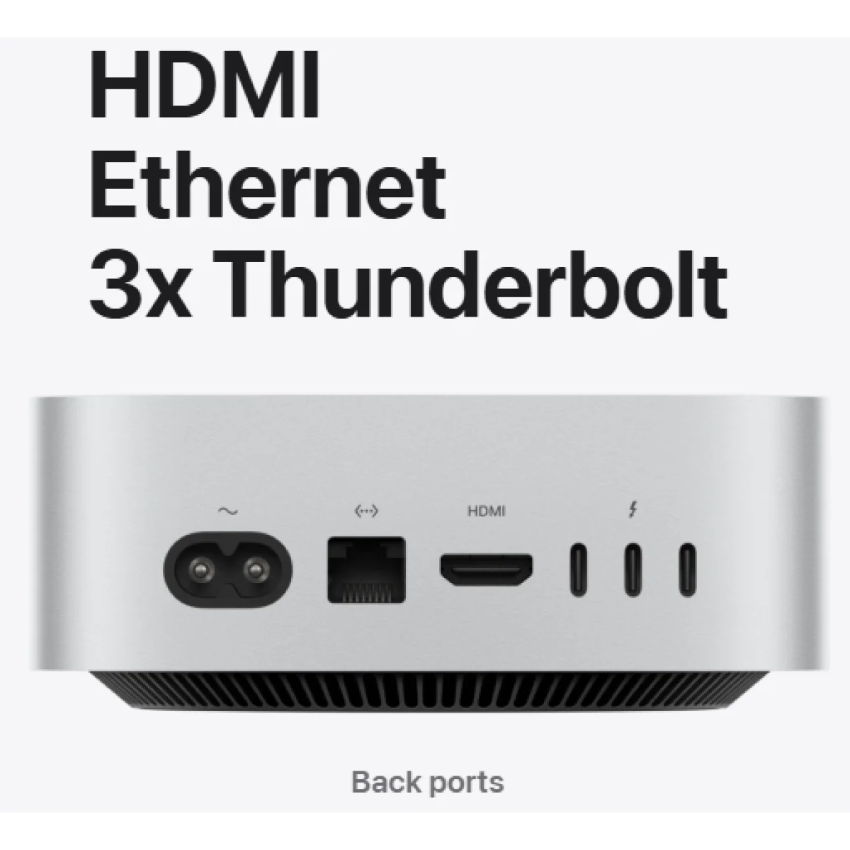 كمبيوتر مكتبي Apple Mac mini M4 بمعالج 10 أنوية ورسوميات 10 أنوية، ذاكرة موحدة 24GB، SSD 512GB، Thunderbolt 4، HDMI، Gigabit Ethernet - Thumbnail 4