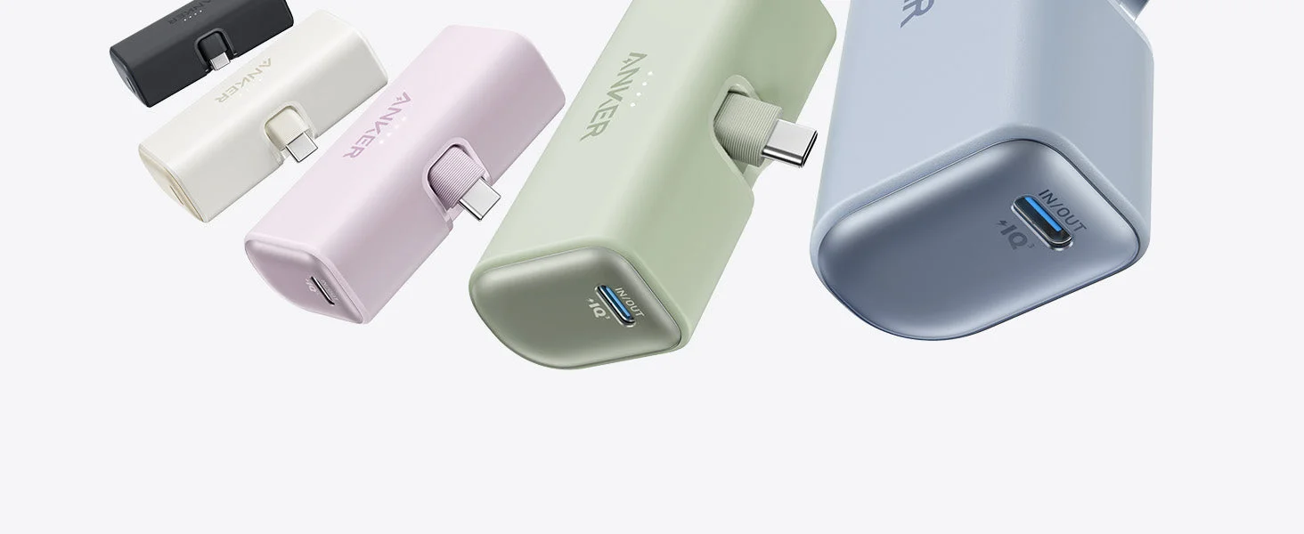 باور بانك Anker Nano A1653H21 سعة 5000mAh بقدرة 22.5W مع موصل USB-C مدمج باللون الأبيض Shell White - Image 6