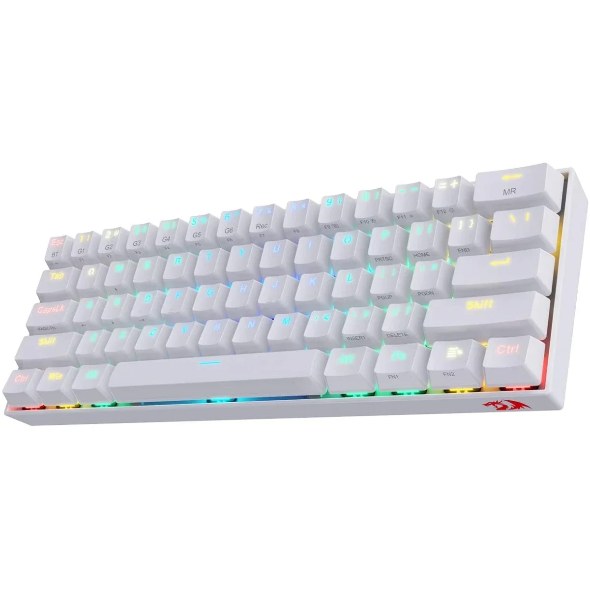 كيبورد ألعاب ميكانيكي Redragon K530 Pro Draconic لاسلكي RGB بحجم 60% أبيض
