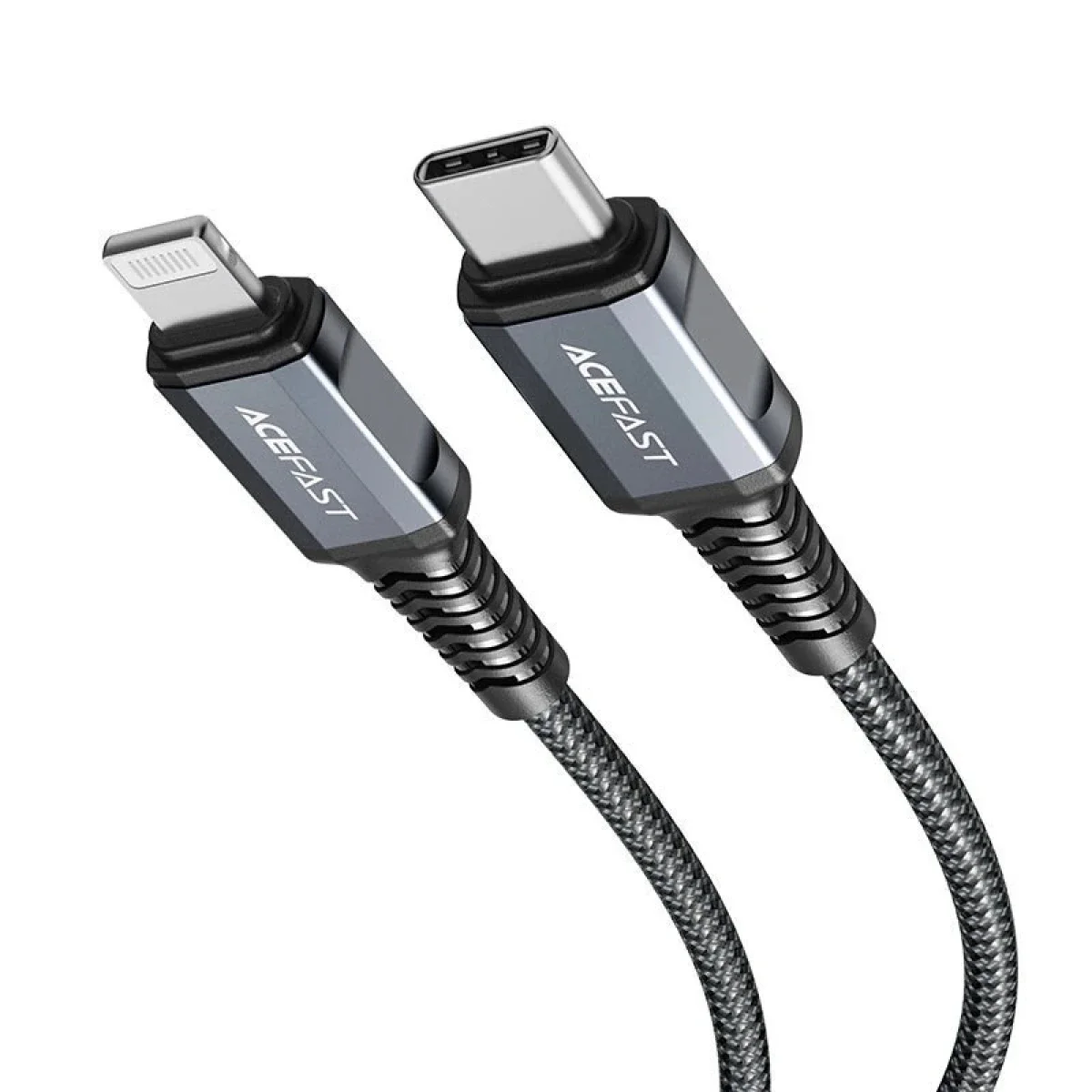 كابل شحن سريع مضفر ACEFAST C23-01 من USB-C إلى Lightning بقدرة 30W PD بطول 1.2 متر أسود