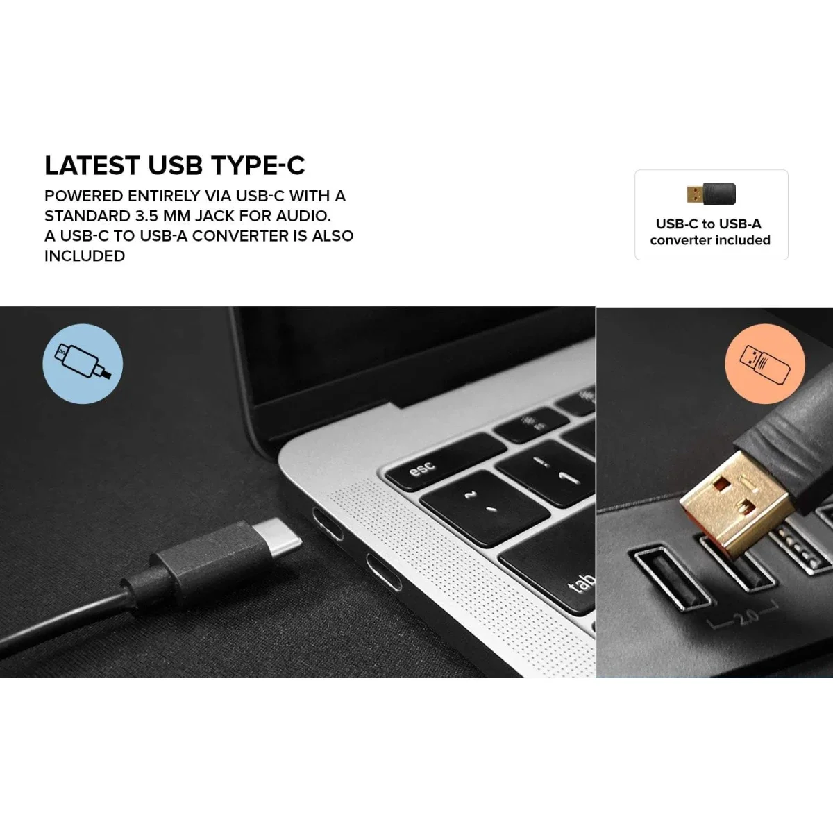 Creative Pebble V2 2.0 USB-C Powered Desktop Speakers with 3.5mm AUX-In, 8W RMS - Black - Image 3