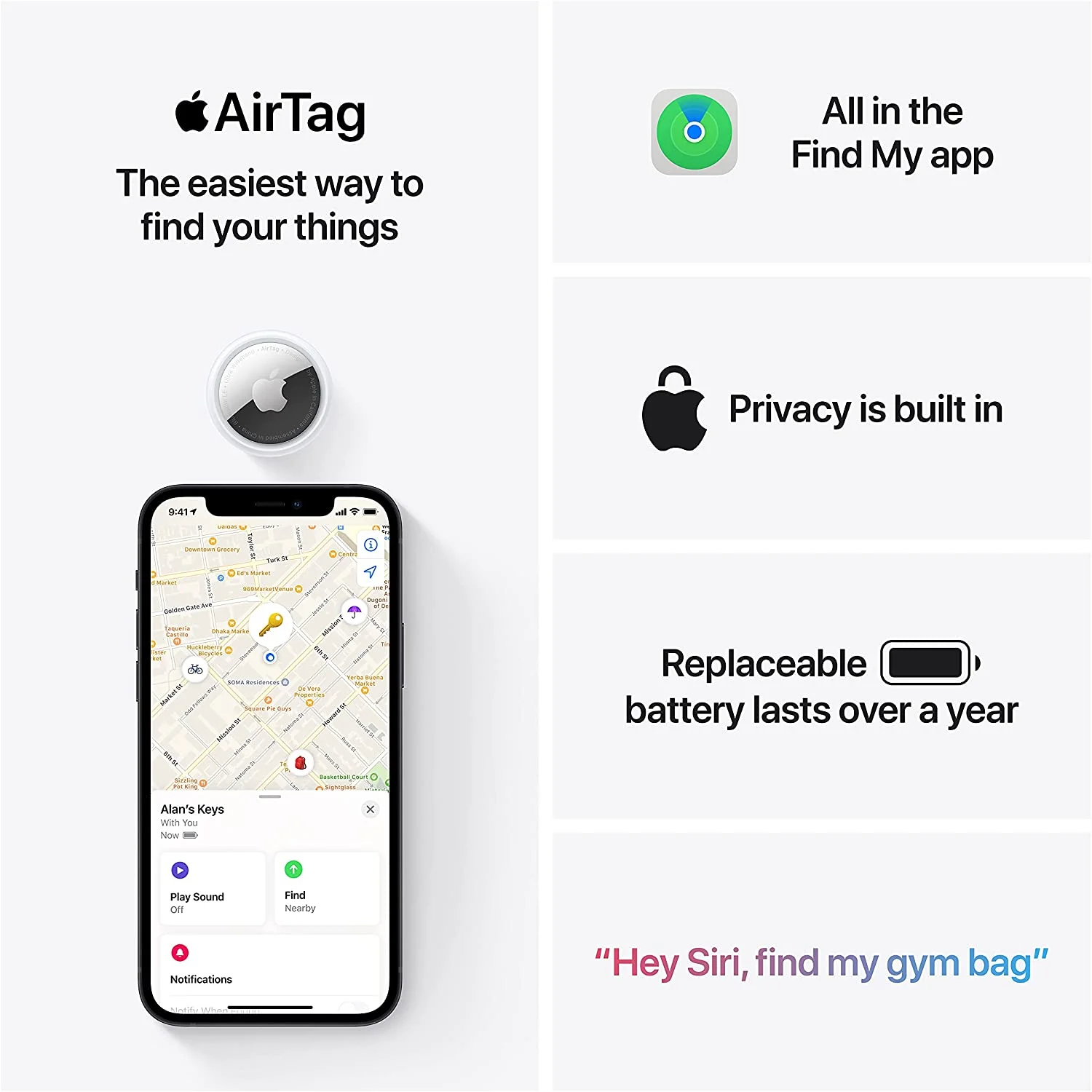 Apple AirTag Item Tracker White MXA532LL/A - Thumbnail 8
