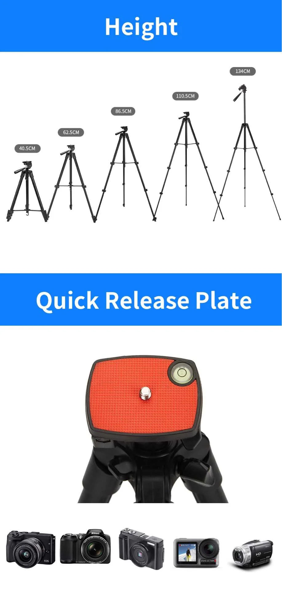 Jmary KP-2205 Professional Tripod with Mobile Holder - Thumbnail 10