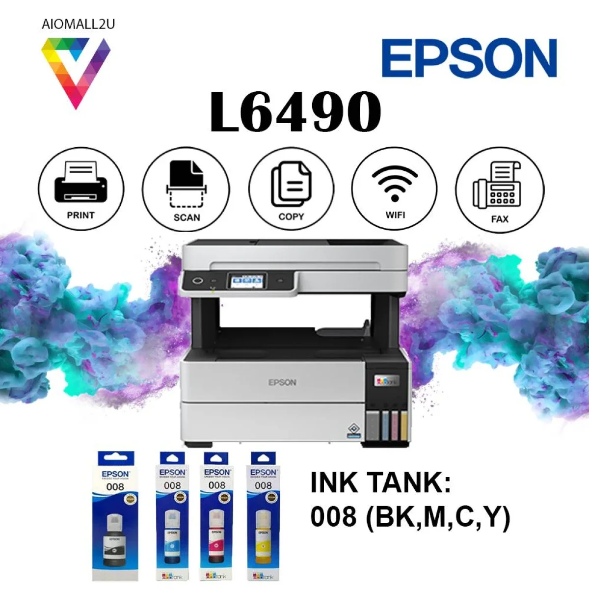 EPSON EcoTank L6490 Color All-in-One Wireless Inkjet Printer - Thumbnail 7