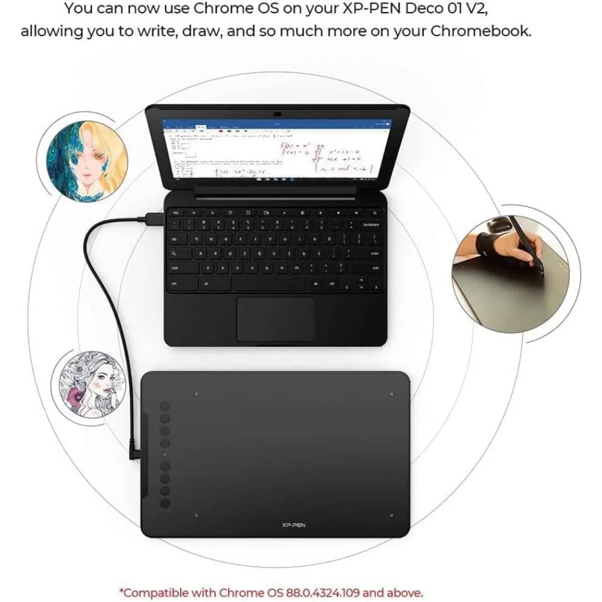 لوح رسم XPPen Deco 01 V3 10x6 إنش مع قلم بدون بطارية و16384 مستوى ضغط و8 أزرار اختصار - Image 10