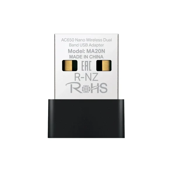 محول واي فاي MERCUSYS MA20N AC650 نانو USB ثنائي النطاق - Thumbnail 2