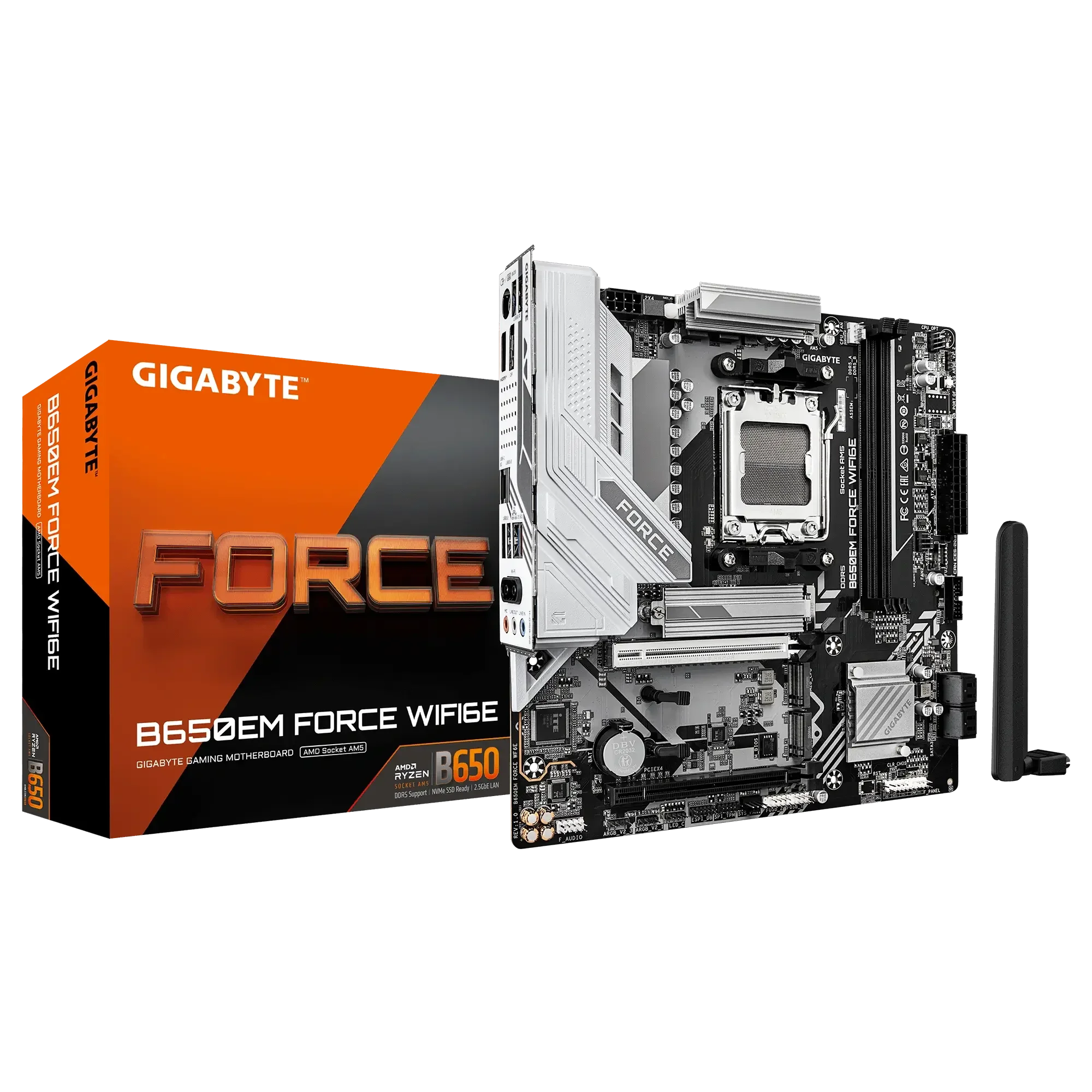 لوحه كمبيوتر GIGABYTE B650EM Force Wi‑Fi 6E وBluetooth DDR5