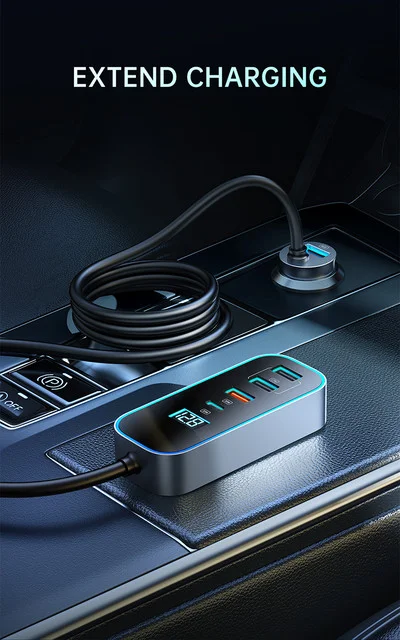 Mcdodo CC-1900 107W 4-Port USB & Type-C Car Charger with Digital Display - Thumbnail 10
