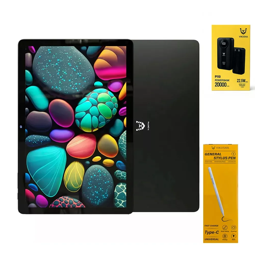 تابلت VIKUSHA V-Z40 Pro بشاشة IPS 10 إنش، ثماني النواة، رام 4GB، تخزين 128GB، 4G LTE، رمادي