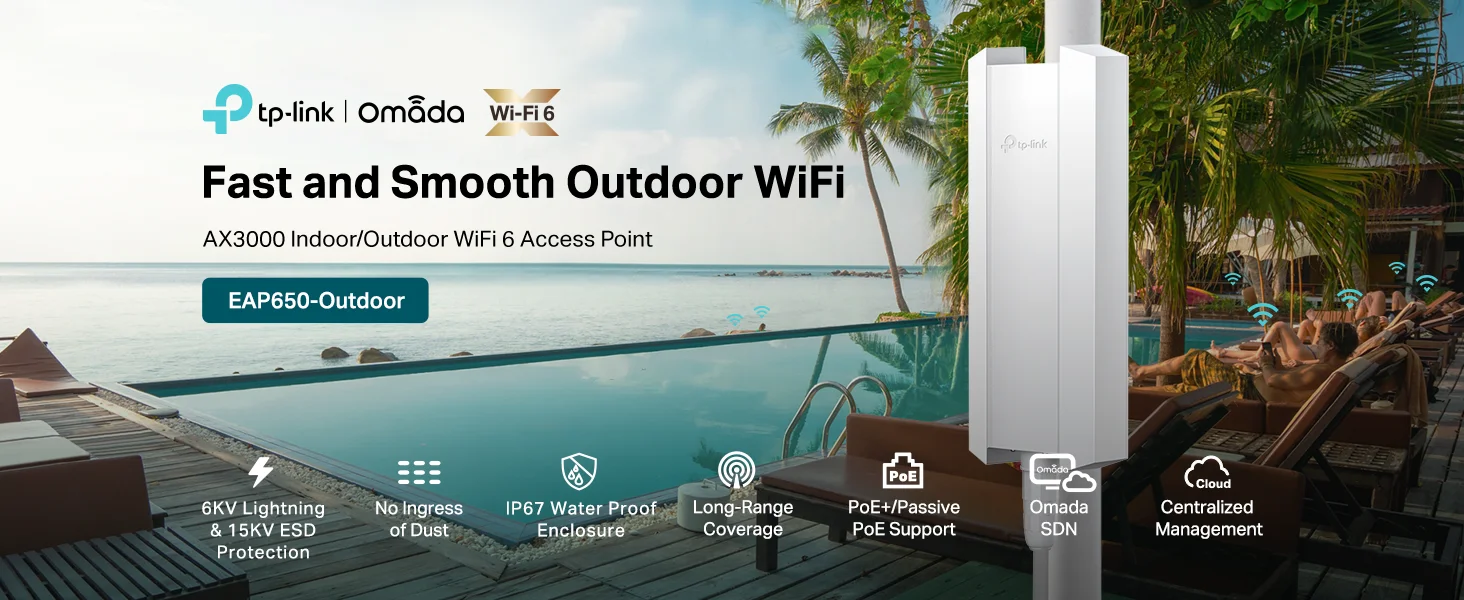 جهاز لاسلكي لتوسيع وتحسين نطاق الانترنت داخلي/خارجي TP-LINK EAP650-Outdoor AX3000 Wi‑Fi 6 - Image 8