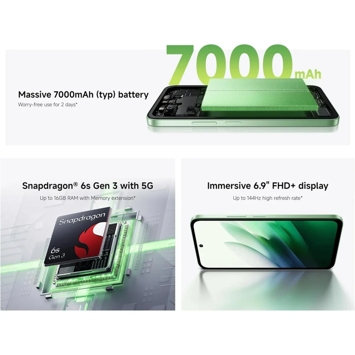هاتف Xiaomi Redmi 15 5G بذاكرة 8GB وسعة 256GB وشاشة 6.9 إنش 144Hz لون Titan Gray MZB0L9CEU - Image 2