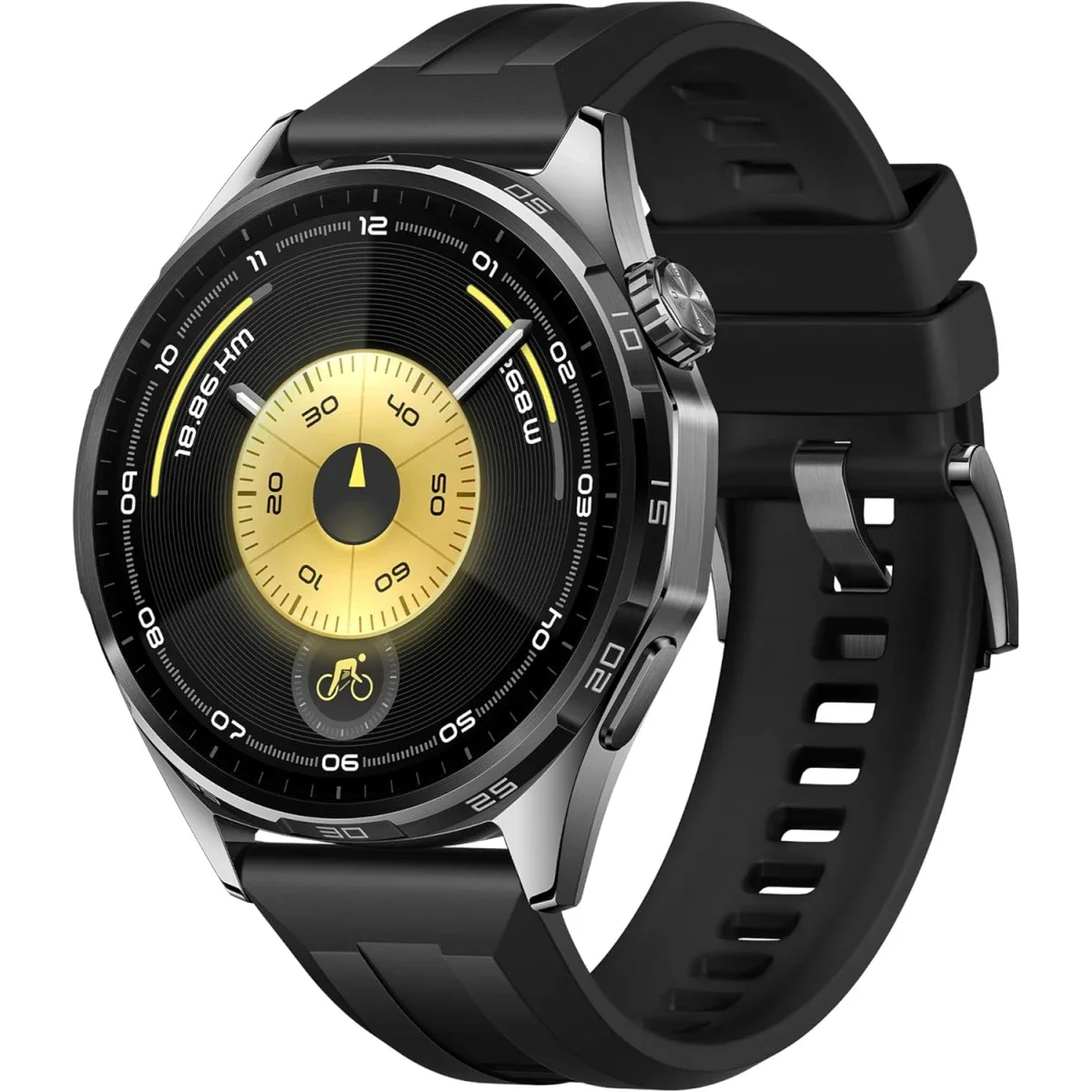 ساعة ذكية HUAWEI WATCH GT 6 GPS مقاس 46 مم بشاشة AMOLED 1.47 إنش، أسود