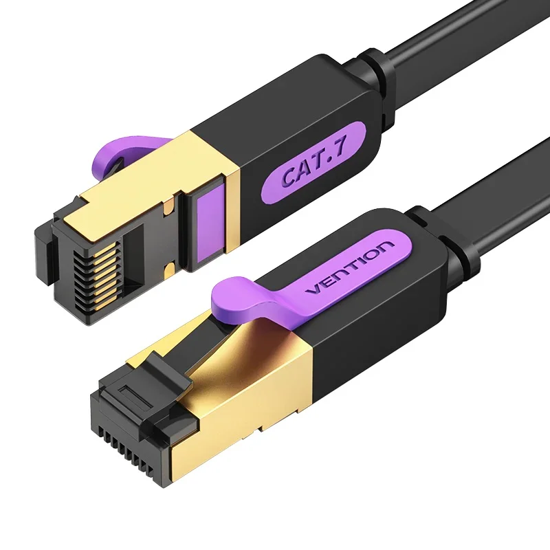 Vention ICABJ Flat Cat7 Ethernet Patch Cable 5m - Black