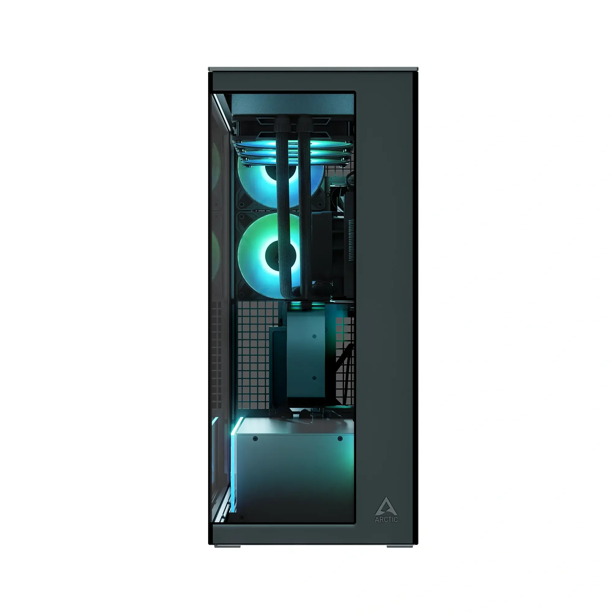 صندوق كمبيوتر ألعاب ARCTIC Xtender VG Black Mirror Glass Premium E-ATX مع تركيب عمودي لكرت الشاشة - Image 5