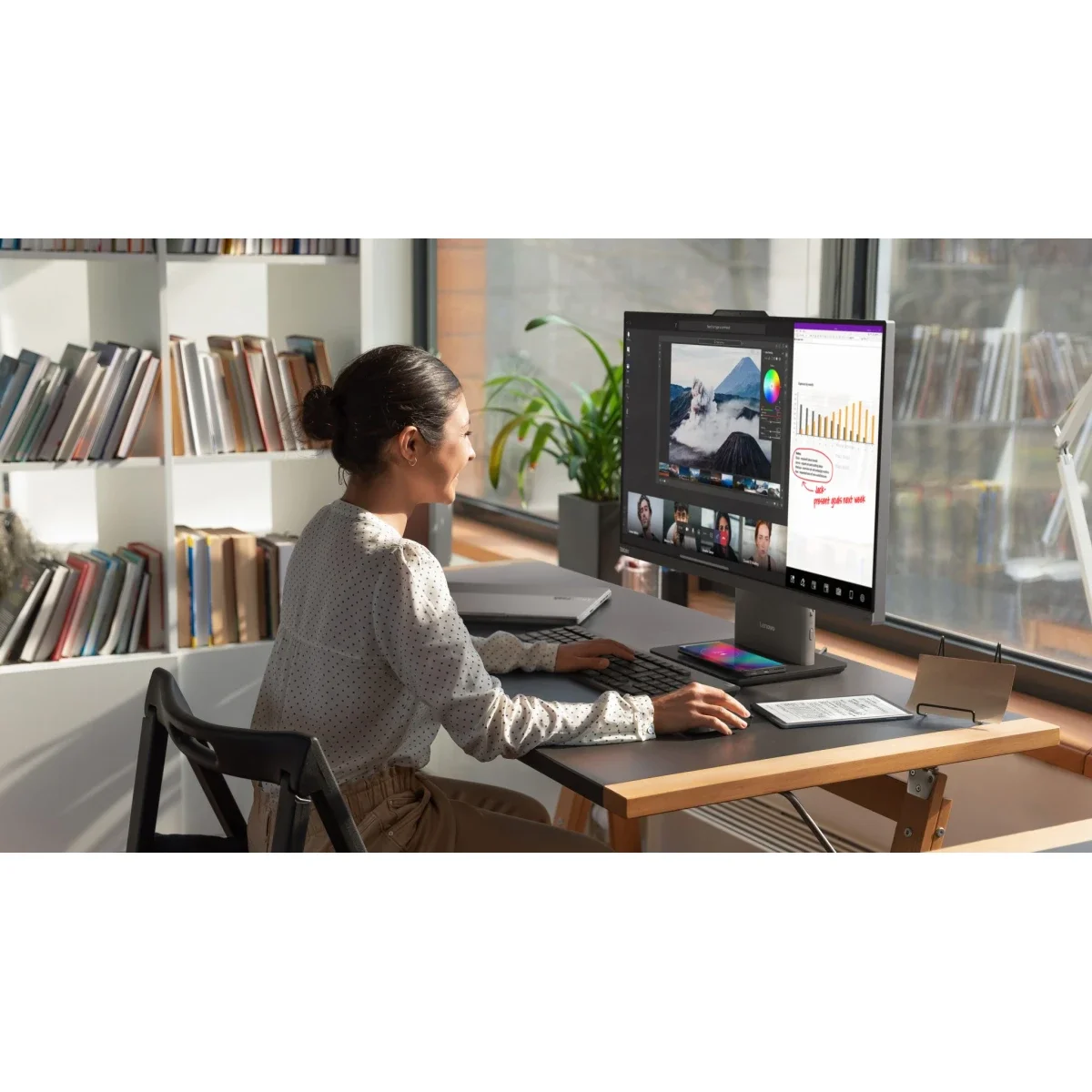 كمبيوتر الكل في واحد Lenovo IdeaCentre AIO 24IRH9 24 إنش Intel Core i7-13620H 8GB RAM 512GB SSD أسود - Thumbnail 7
