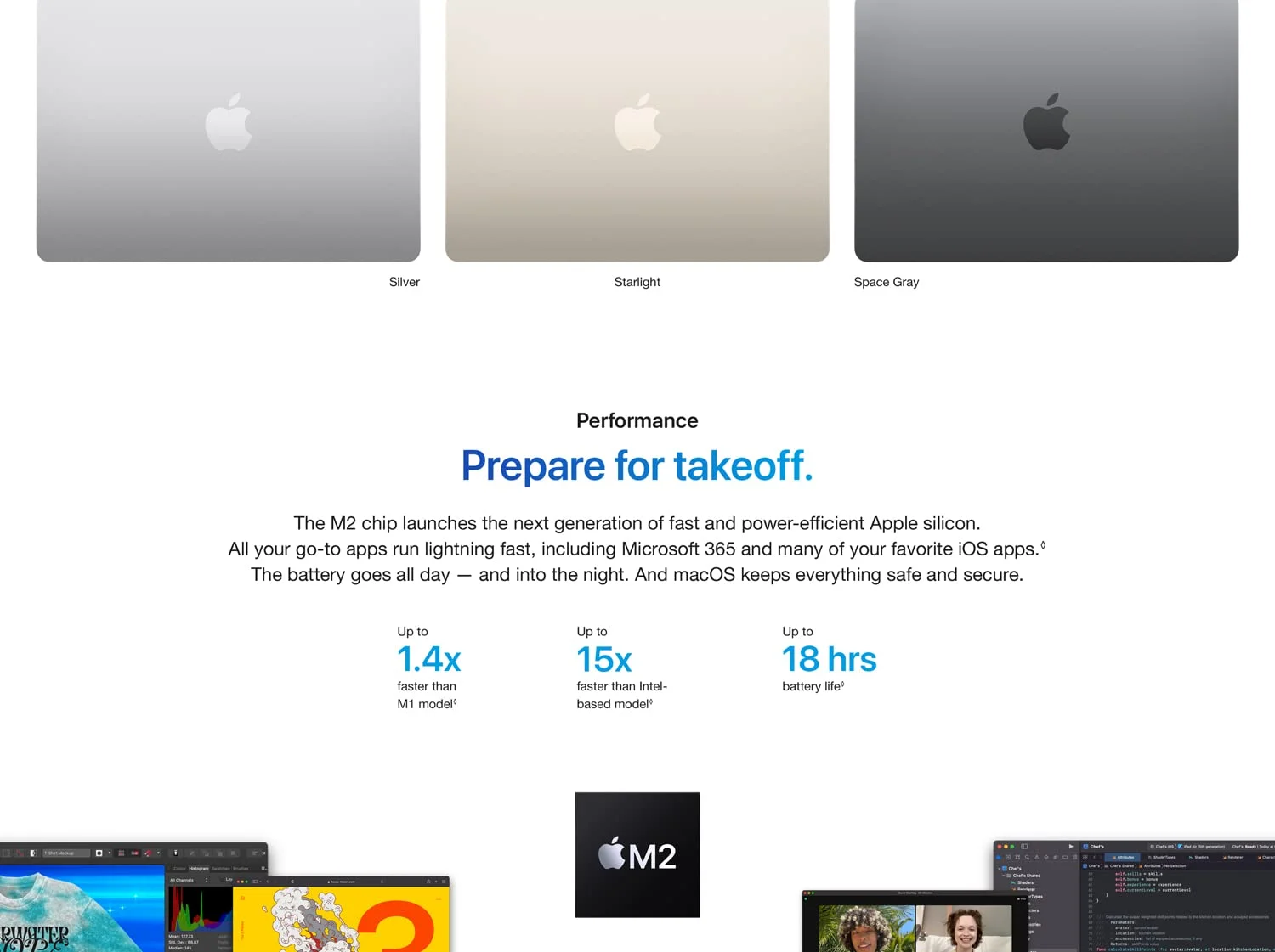 لابتوب Apple MacBook Air 13.6 إنش (2022) M2 رام 16GB SSD سعة 256GB لون Midnight - Thumbnail 9
