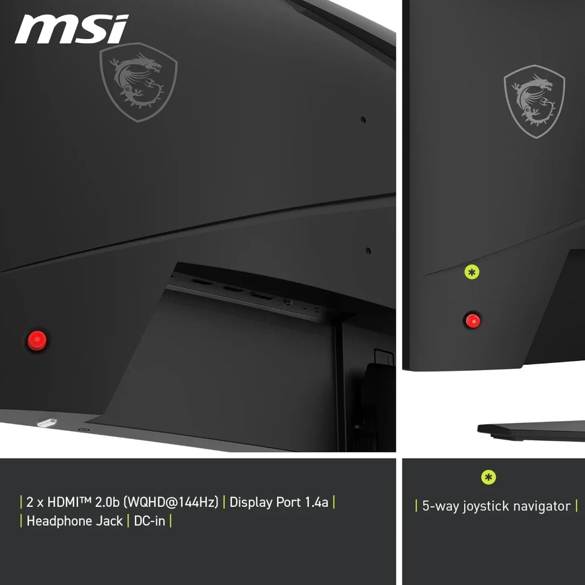 شاشة ألعاب MSI 27 إنش منحنية QHD Rapid VA بتردد 180 هرتز واستجابة 0.5 مللي ثانية MAG 275CQF E18 - Image 6